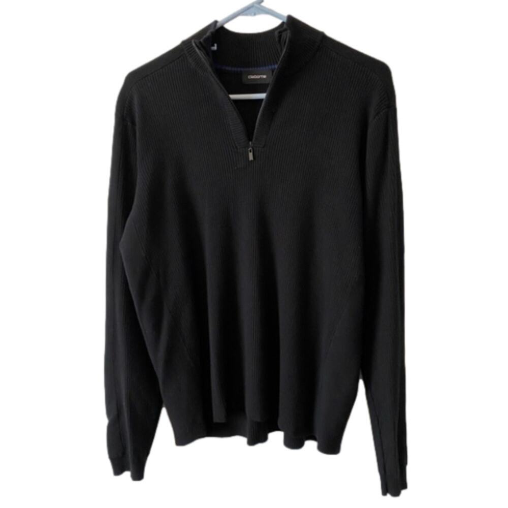 Claiborne Men's S Preppy 1/4 Zip Pull Over‎ Sweater Academia Business Neutral